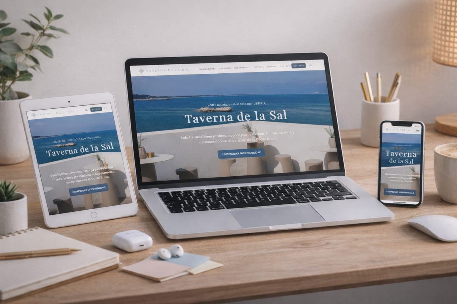 Página web de Taverna de la Sal para reservas directas